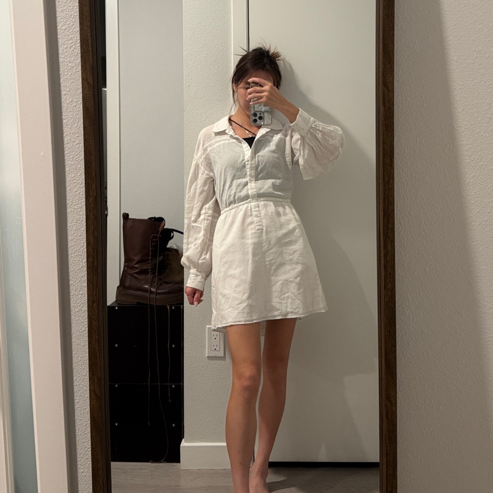 White Long-Sleeve Dress